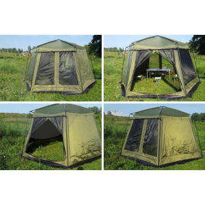 Палатка тент шатер с сеткой и шторками, арт. LANYU 1629 (430х430х230см) Палатка тент шатер с сеткой и шторками, арт. LANYU 1629 (430х430х230см)