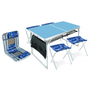 Набор складной стол и 4 стула NIKA ССТ-К3/4 голубой