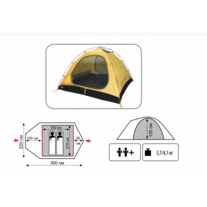 Палатка экспедиционная Tramp MOUNTAIN 2-местная Green, арт TRT-22g (300х220х120)