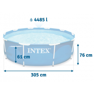 Каркасный бассейн Intex для дачи 26702 Prism Frame Pool 305x76 + фильтр-насос на 2000 л/ч