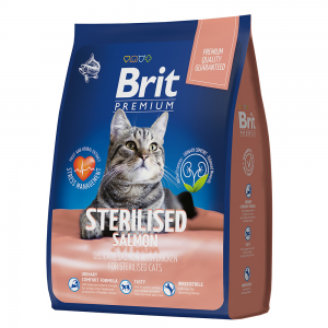 Brit Premium Cat Sterilized сухой корм с лососем и курицей для взрослых стерилизованных кошек 2кг