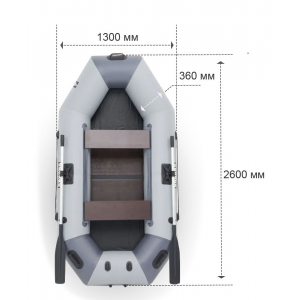 Лодка SHARKS G260 ЖД +слань идет в комплекте, двухместная (260х130х36)