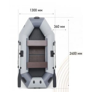 Лодка SHARKS G240 ЖД +слань идет в комплекте, двухместная (240х130х36)