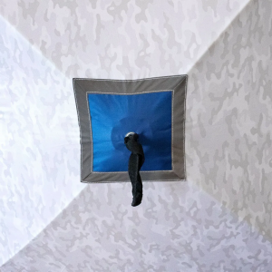 Палатка зимняя куб СЛЕДОПЫТ 210 х210х214,Oxford 210D PU 1000,S по полу 4,4 кв.м,цв.синий/белый с принтом