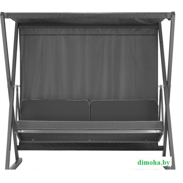 Качели садовые ПИК Сакура 231,5х150х191 каркас - графит, тент - графит, сиденье - графит , 008
