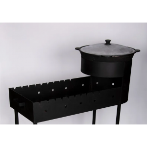 Мангал с печью и узбекский казан на 12 литров  (88х35х70+13)+ляган 32 см+шумовка+10 шампуров