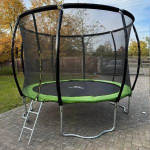 Батут SKYJUMP MASTER green 312 cм  с защитной сеткой и лестницей