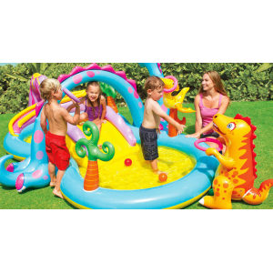 Надувной детский бассейн Intex 57135 Dinoland 302x229x112
