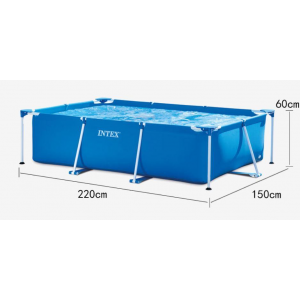 Каркасный прямоугольный бассейн Интекс для дачи 28270 Rectangular Frame Pool 220x150x60