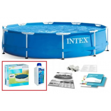 Набор!!! Каркасный бассейн Intex 305×76см, с тентом и альгитинн, арт. 28200 в наборе