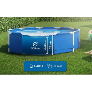 Каркасный бассейн Intex 305×76см с фильтр-насосом 1250 л/ч, тентом и альгитинн, арт. 28202 в наборе