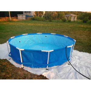 Каркасный бассейн Intex 305×76см с фильтр-насосом 1250 л/ч, тентом и альгитинн, арт. 28202 в наборе
