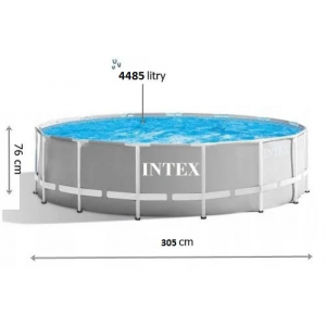 Набор!!! Каркасный бассейн Intex 305x76см с фильтр-насосом 1250 л/ч, тентом и альгитинн, арт. 26702 в наборе