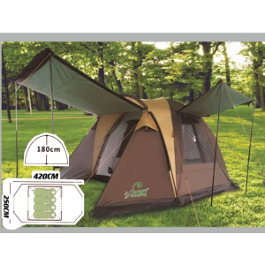 4-хместная палатка с навесом MirCamping арт. KRT-105, 420х250х180 см