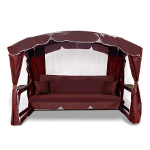 Садовые качели LetoLux Сингапур 278x150x197 см, 4-х местные, с москитной сеткой регулируемая спинка, до 700 кг