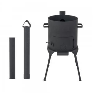 Печь для казана (3 мм) с дымоходом и ЗОЛЬНИКОМ 