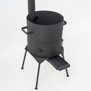 Печь для казана (2мм) с дымоходом и ЗОЛЬНИКОМ 