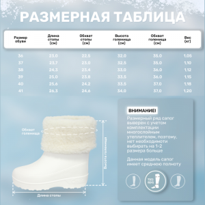 Сапоги ЭВА женские укороченные Метелица   (-40) белый 37 размер