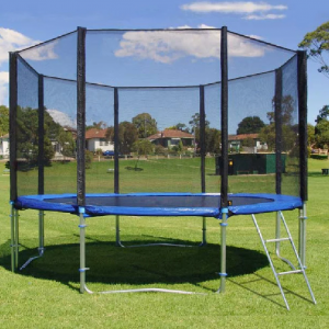 Батут Funfit (12FT) (фанфит) PRO 374 см (УСИЛЕННЫЙ) с лестницей и длинными ножками