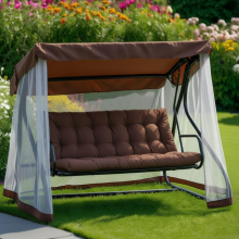 Качели садовые ПИК Лючия 004 Шоколад + матрас ШОКОЛАД  211 х154,3х160