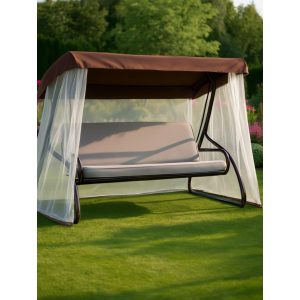 Качели садовые ПИК Лючия Бежевый, прямой матрас,  211х154,3х160