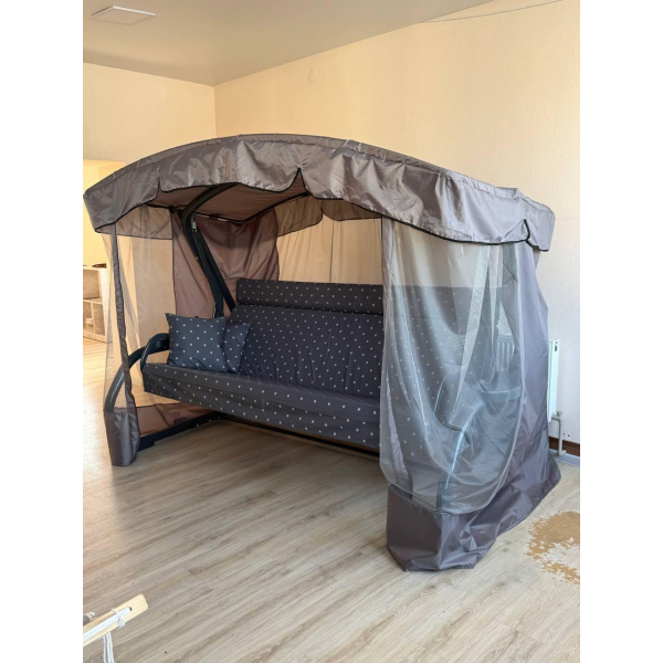 Качели садовые Мобеком Корсика Комфорт (серый горох) 235х145х170 см