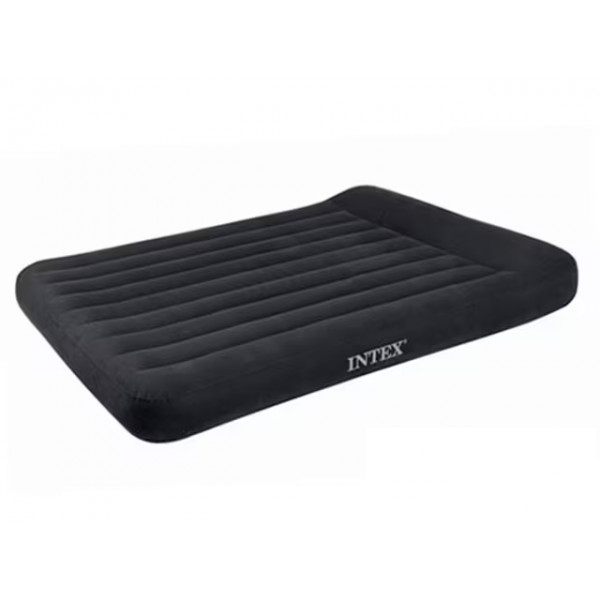 Надувной матрас Intex 137x191x30(25), арт. 64142, с подголовником (темн.серый)