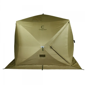 Баня-палатка куб походная СЛЕДОПЫТ, 215х215х205 см, утепленная, 3 слоя, цв. олива
